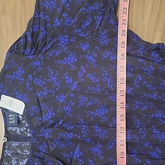 GAP Women’s LENZING ECOVERO Cutout Floral Blue/Black Midi Dress NWT-Size XL - Picture 10 of 17